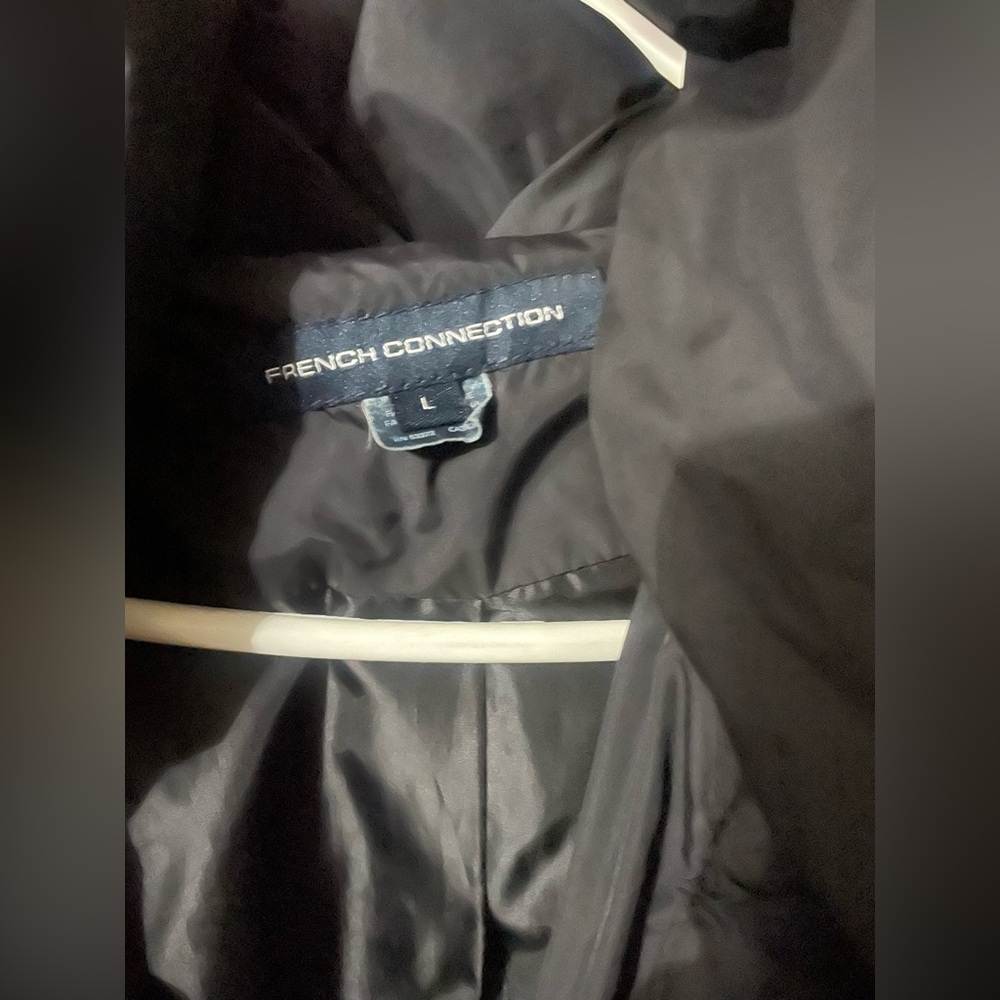 French Connection Black Mid length Women's Puffer Coat with Hood - Picture 12 of 14